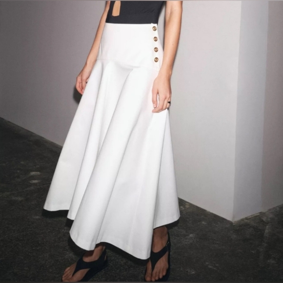 Zara Dresses & Skirts - Zara ZW Collection Button Cape Skirt